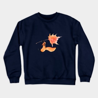 Flying fox with a maple leaf as a paraglider Crewneck Sweatshirt